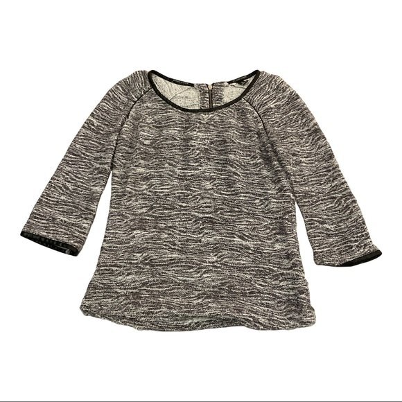 Scotch & Soda Tweed 3/4 Sleeve Round Neck Tunic Top 2 S Academia Casual - Picture 3 of 9